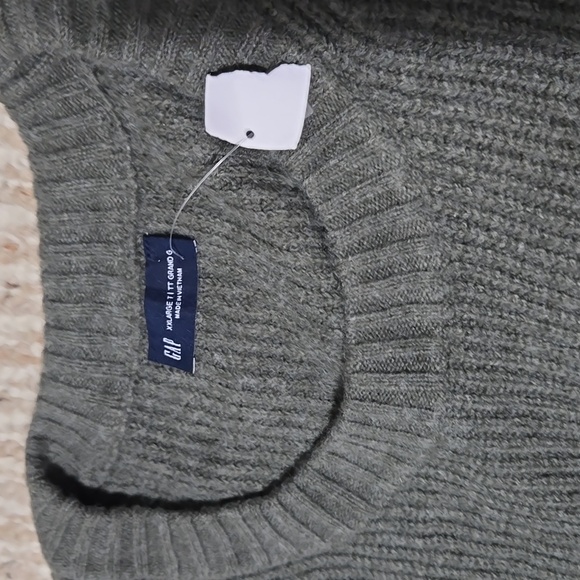 GAP Women's Dark Green-Grey Crewneck Sweater Dress - Picture 2 of 9